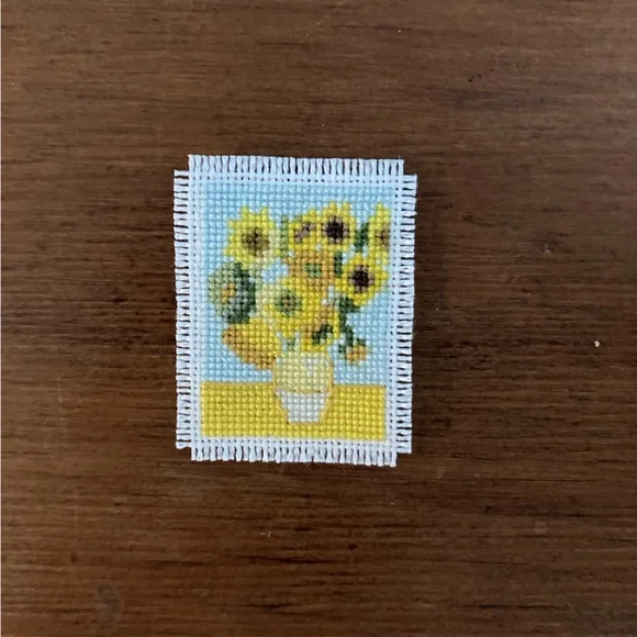 Vincent Van Gogh’s “Sunflowers” in Mini Cross Stitch Art - Picture 2 of 4